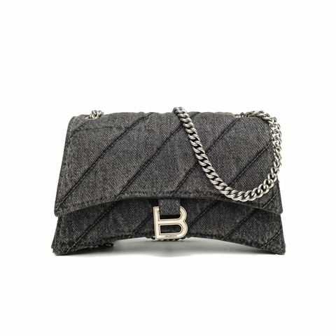 BALENCIAGA 深灰牛仔布crush沙漏包XS碼