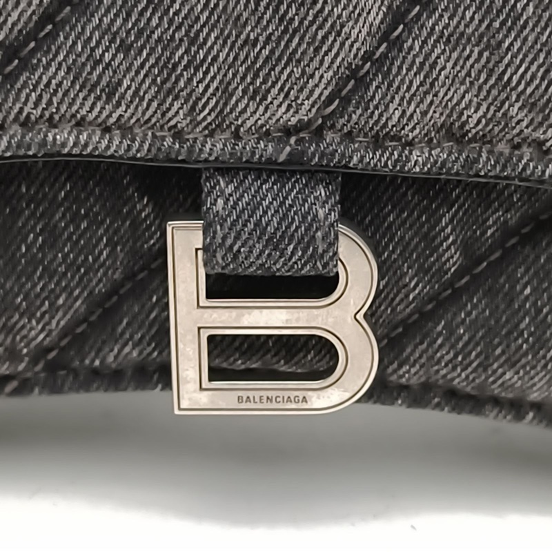 BALENCIAGA 深灰牛仔布crush沙漏包XS碼-4