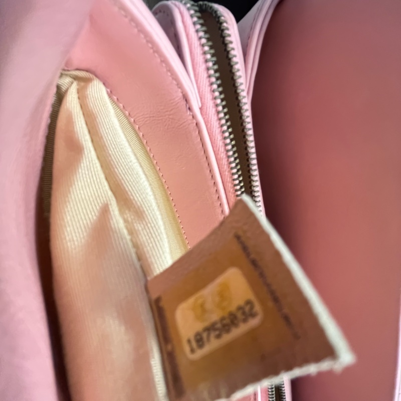 Chanel  經典菱格紋粉紅手提肩背包-12