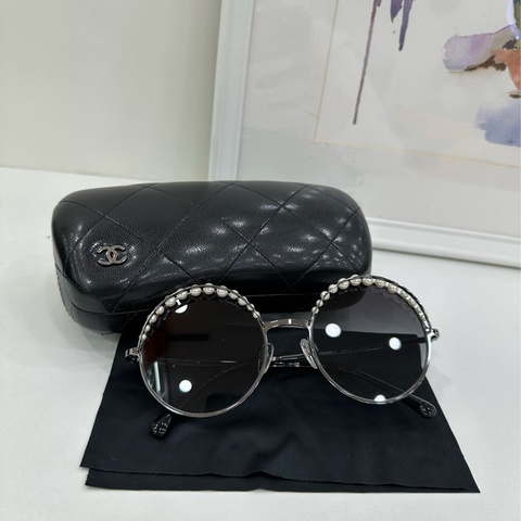 CHANEL香奈兒 珍珠邊太陽眼鏡 墨鏡