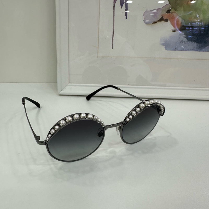 CHANEL香奈兒 珍珠邊太陽眼鏡 墨鏡-1