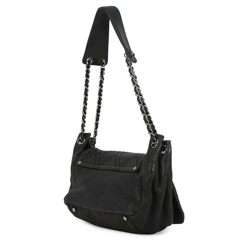 香奈兒鏈條單背包,Coco Mark,大號Coco,皮革,香奈兒手提包,黑色,女士手提包-1