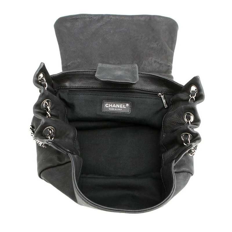 香奈兒鏈條單背包,Coco Mark,大號Coco,皮革,香奈兒手提包,黑色,女士手提包-4