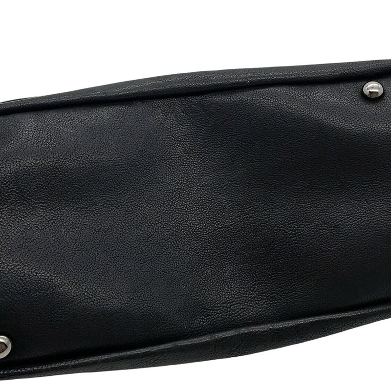 香奈兒鏈條單背包,Coco Mark,大號Coco,皮革,香奈兒手提包,黑色,女士手提包-5