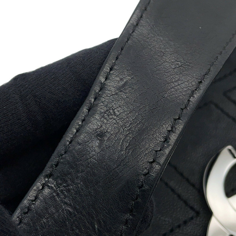 香奈兒鏈條單背包,Coco Mark,大號Coco,皮革,香奈兒手提包,黑色,女士手提包-10