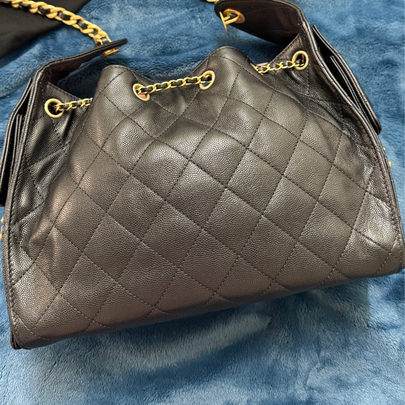 Chanel 25B Small Drawstring Bucket Bag （25B 小號 抽繩水桶包） Chanel 25 Small 黑色荔枝皮金扣-9