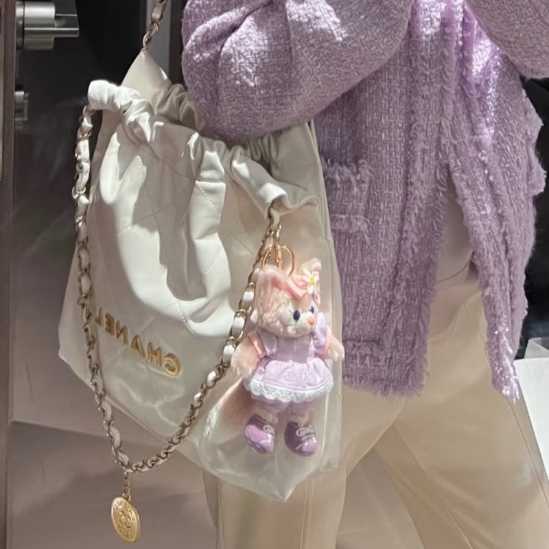 時髦慵懶✨火爆款❤️🔥Chanel香奈兒白金小號22bag垃圾袋單肩手提包-5