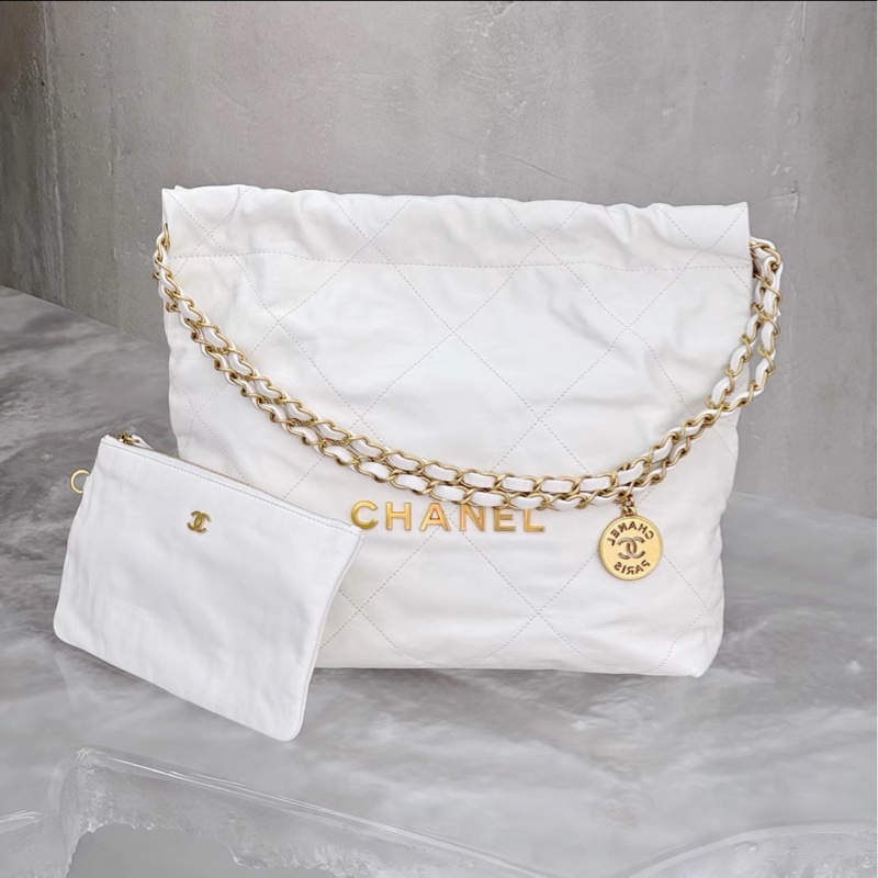 時髦慵懶✨火爆款❤️🔥Chanel香奈兒白金小號22bag垃圾袋單肩手提包-10
