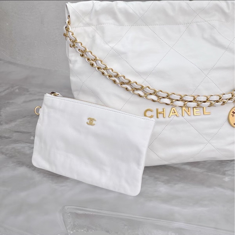 時髦慵懶✨火爆款❤️🔥Chanel香奈兒白金小號22bag垃圾袋單肩手提包-12