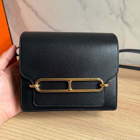 Hermes 黑金 Roulis mini 19豬鼻子包