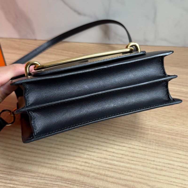 Hermes 黑金 Roulis mini 19豬鼻子包-4