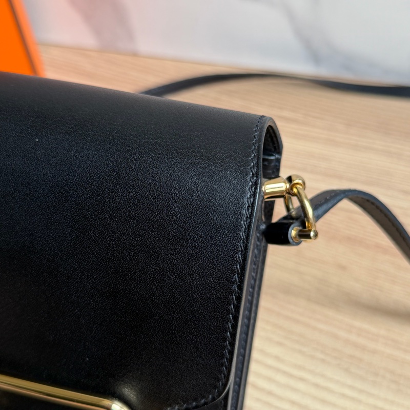 Hermes 黑金 Roulis mini 19豬鼻子包-8
