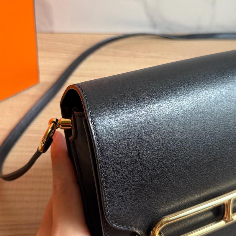 Hermes 黑金 Roulis mini 19豬鼻子包-9