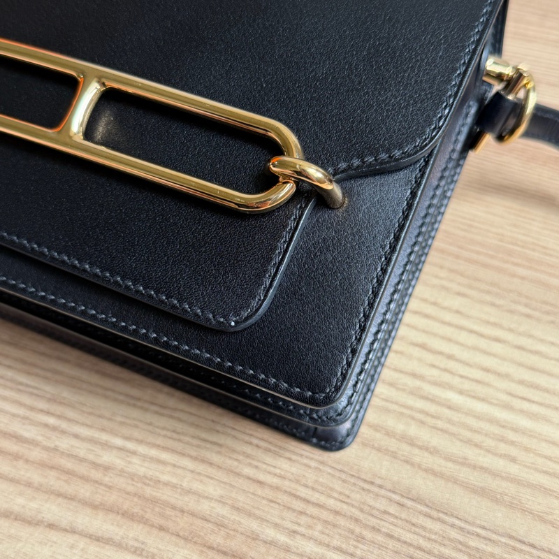 Hermes 黑金 Roulis mini 19豬鼻子包-11