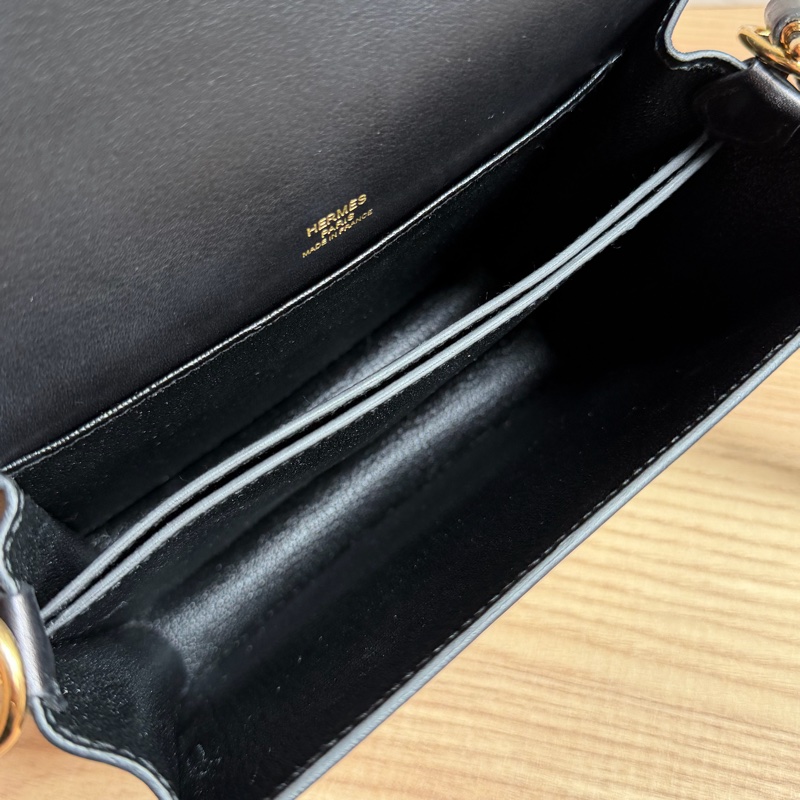 Hermes 黑金 Roulis mini 19豬鼻子包-18