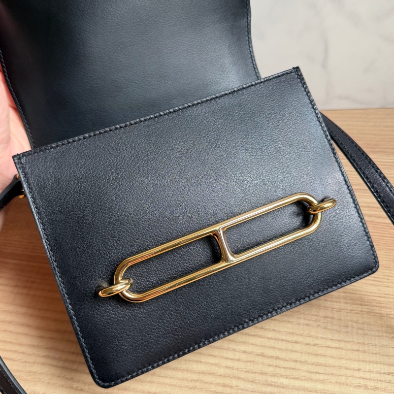 Hermes 黑金 Roulis mini 19豬鼻子包-27