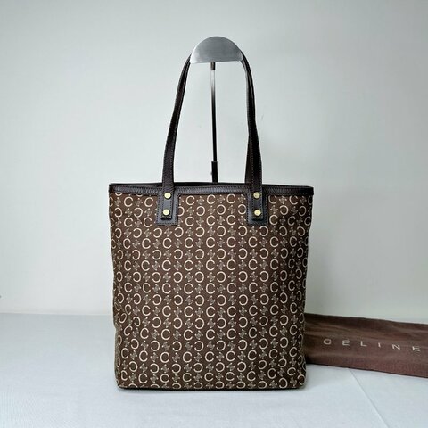 CELINE 滿版logo單寧布手提肩背包