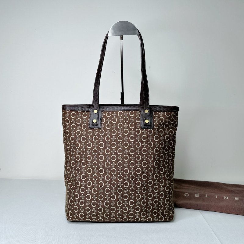 CELINE 滿版logo單寧布手提肩背包-0