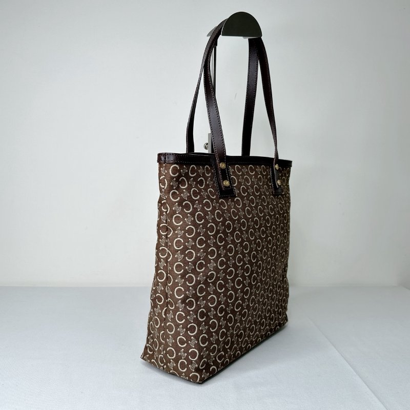 CELINE 滿版logo單寧布手提肩背包-5