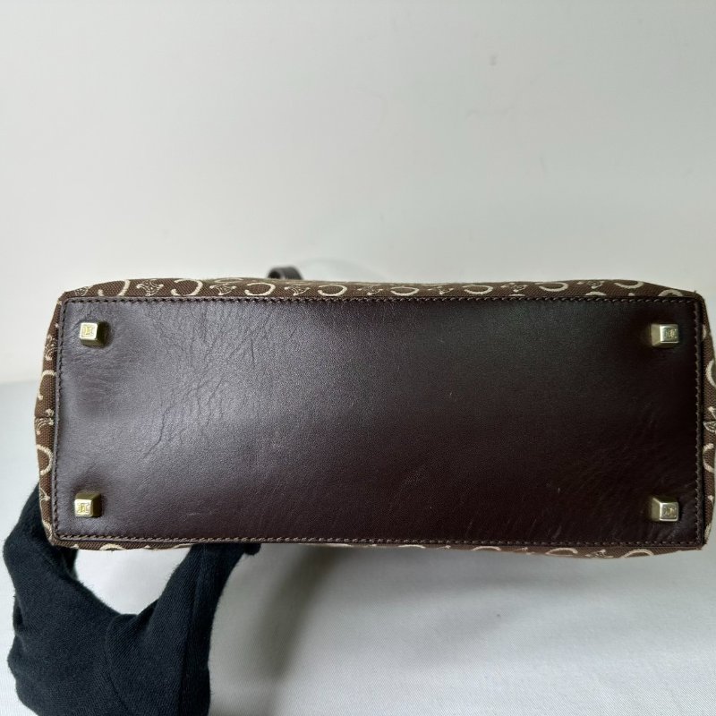 CELINE 滿版logo單寧布手提肩背包-9