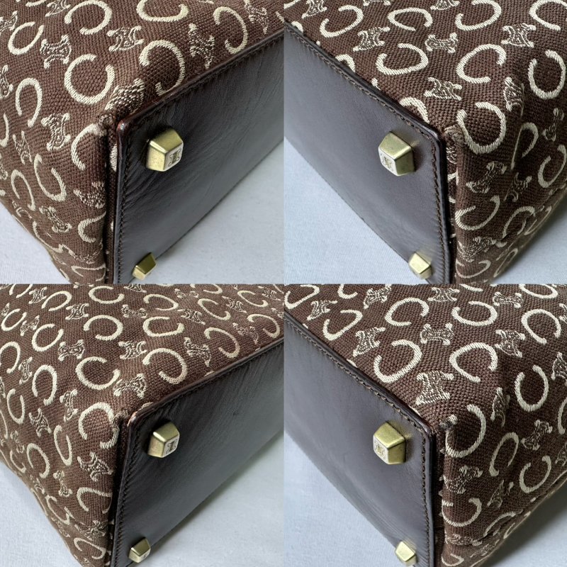 CELINE 滿版logo單寧布手提肩背包-10