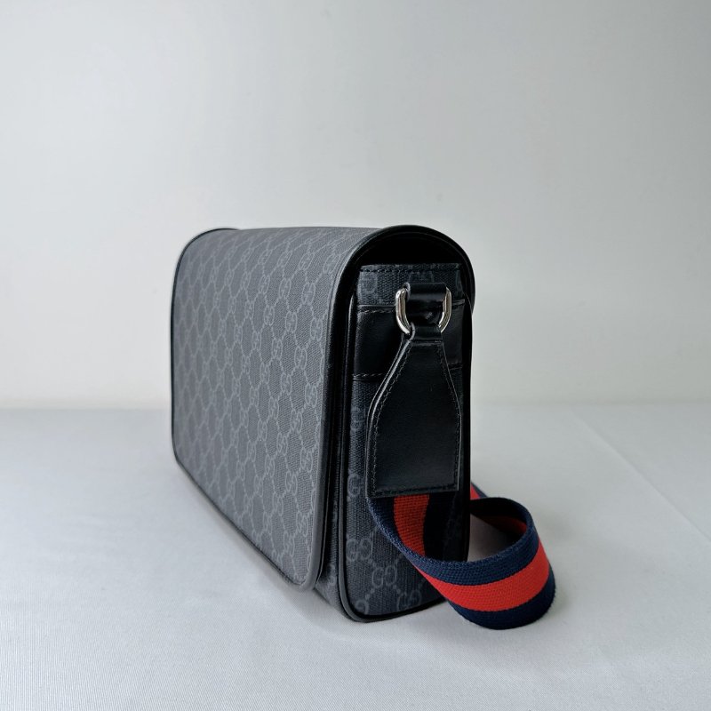 GUCCI 滿版老花磁吸掀蓋郵差包-2