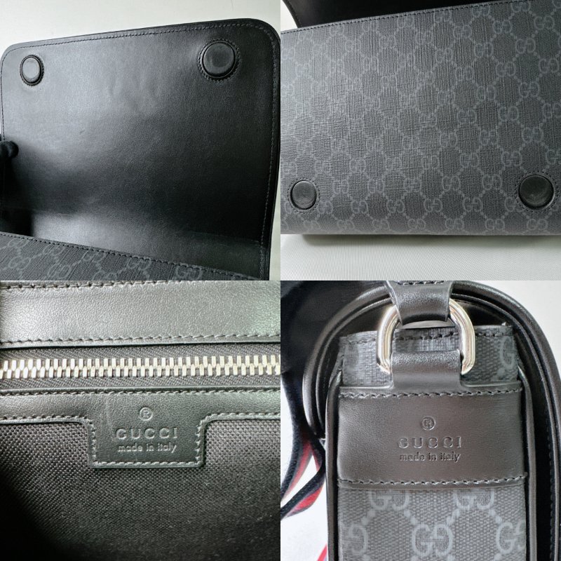 GUCCI 滿版老花磁吸掀蓋郵差包-9