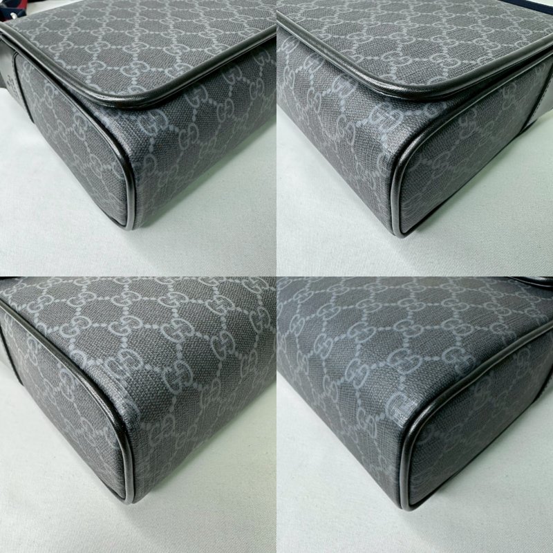 GUCCI 滿版老花磁吸掀蓋郵差包-11