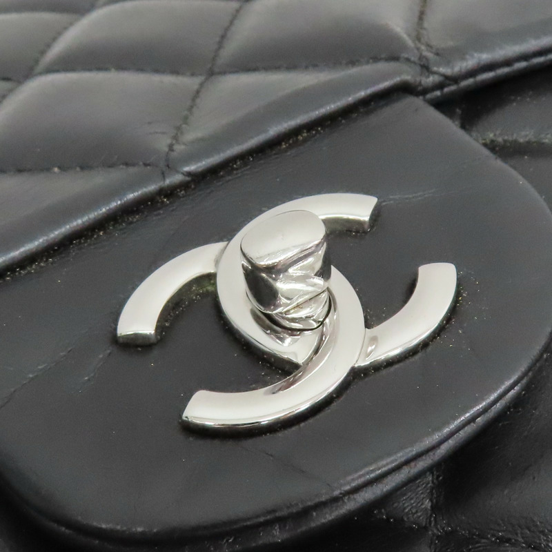 黑色 菱格紋 羊皮 Jumbo 30 鍊帶 肩背包 銀釦 無卡 (染色)【CHANEL 香奈兒】 A58600-5