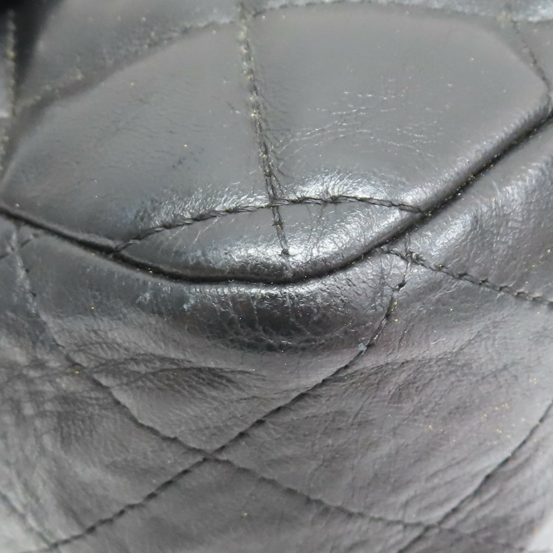 黑色 菱格紋 羊皮 Jumbo 30 鍊帶 肩背包 銀釦 無卡 (染色)【CHANEL 香奈兒】 A58600-10