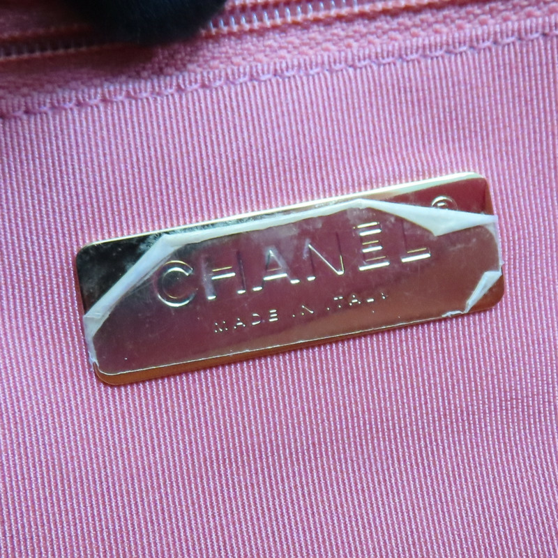 桃粉色 毛呢 CHANEL 19 26cm 肩背包 金釦【CHANEL 香奈兒】 AS1160-7