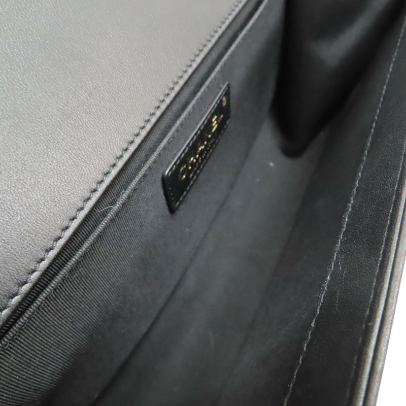 黑色 菱格紋 羊皮 BOY25 鍊帶 肩背包 金釦 (無卡)【CHANEL 香奈兒】 A67086-4