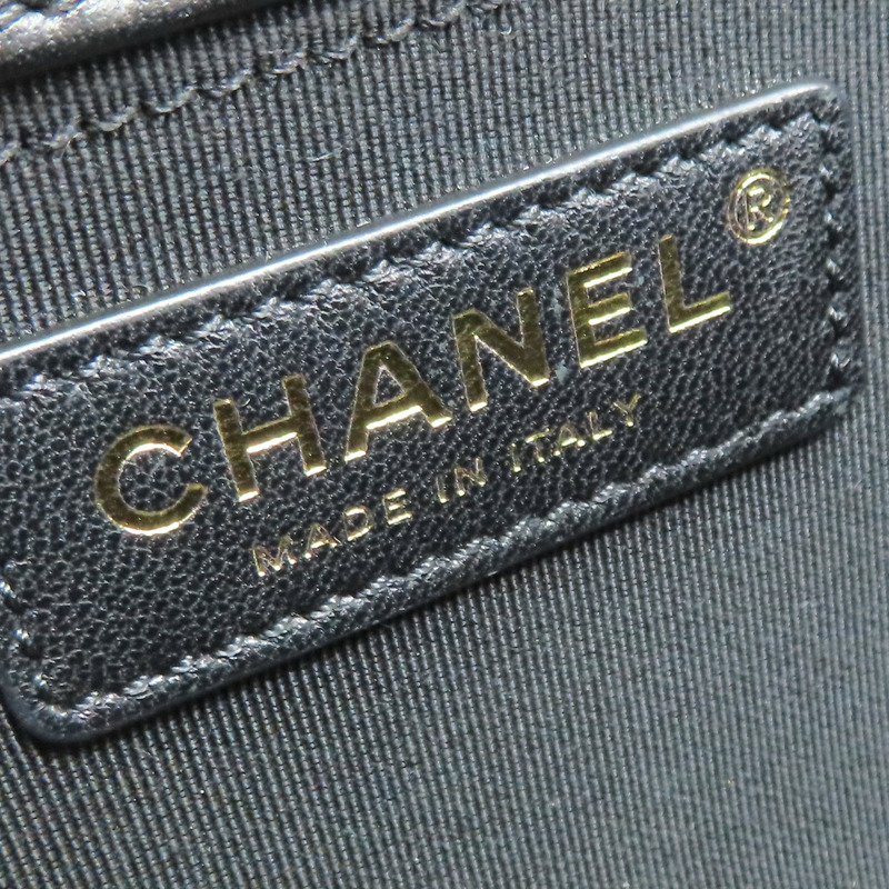 黑色 菱格紋 羊皮 BOY25 鍊帶 肩背包 金釦 (無卡)【CHANEL 香奈兒】 A67086-5