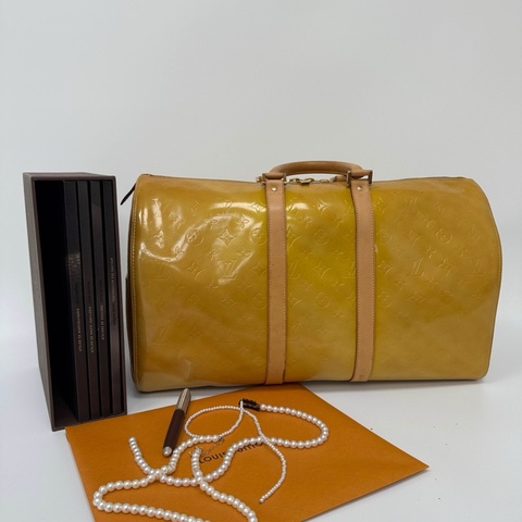 【赫蒂國際精品】 Louis Vuitton 路易威登 Keepall 45 Monogram Vernis 系列中古旅行袋 vintage