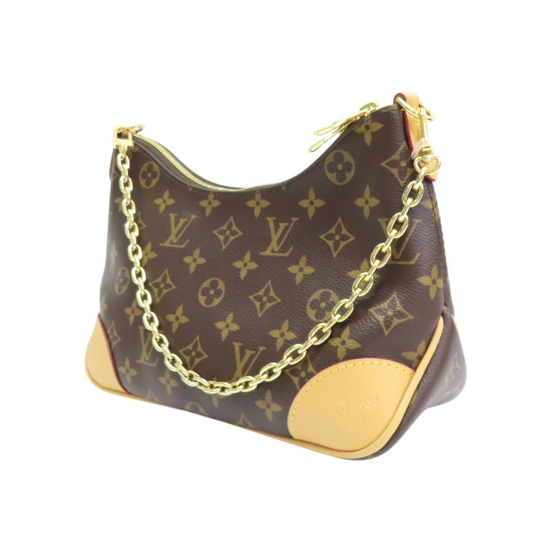 棕色 原花帆布 Boulogne PM 肩背包【LOUIS VUITTON LV 路易威登】 M45832-2