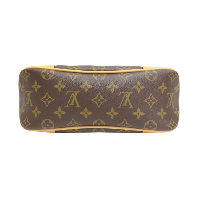 棕色 原花帆布 Boulogne PM 肩背包【LOUIS VUITTON LV 路易威登】 M45832-3