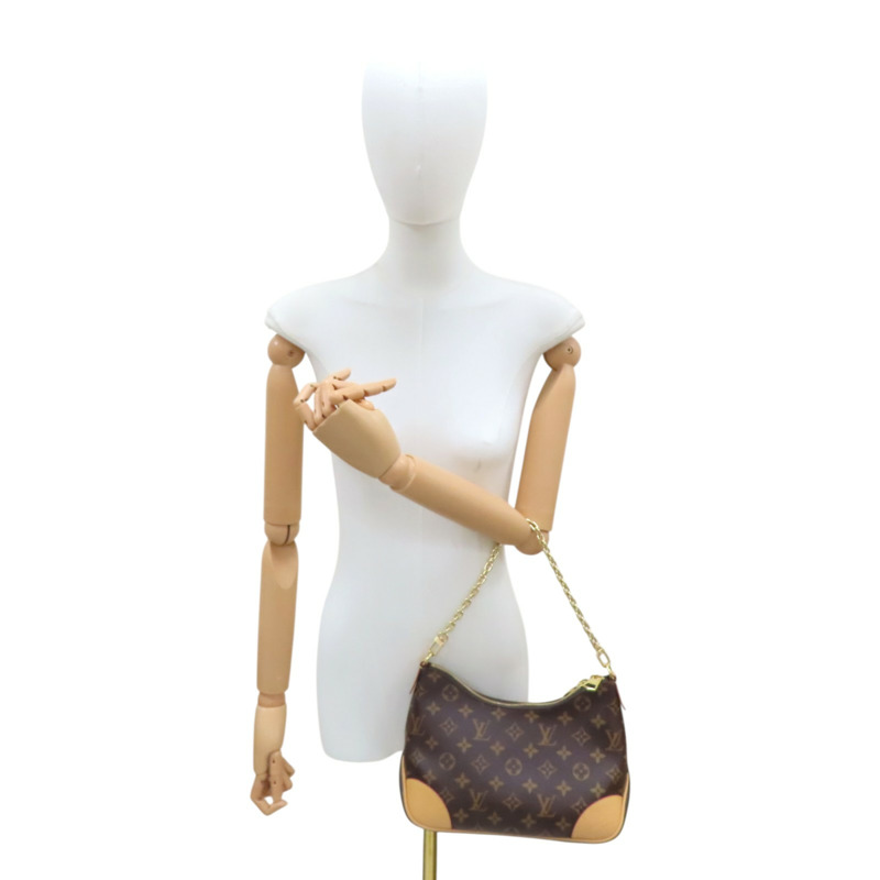 棕色 原花帆布 Boulogne PM 肩背包【LOUIS VUITTON LV 路易威登】 M45832-10
