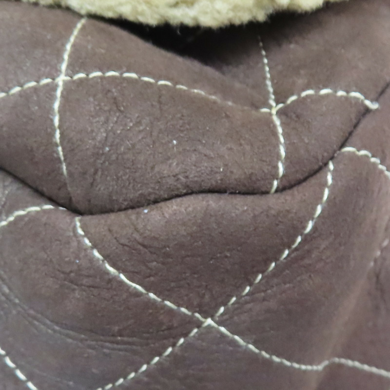 棕色 羊毛 手風琴翻蓋包 肩背包 金釦【CHANEL 香奈兒】-13