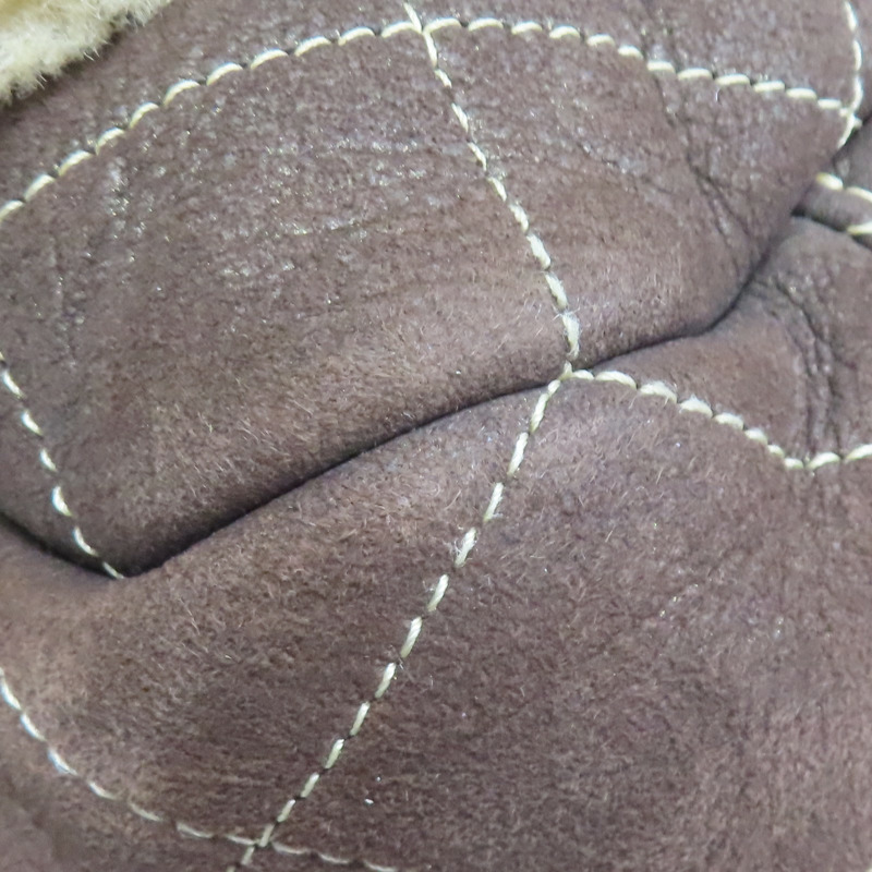 棕色 羊毛 手風琴翻蓋包 肩背包 金釦【CHANEL 香奈兒】-14