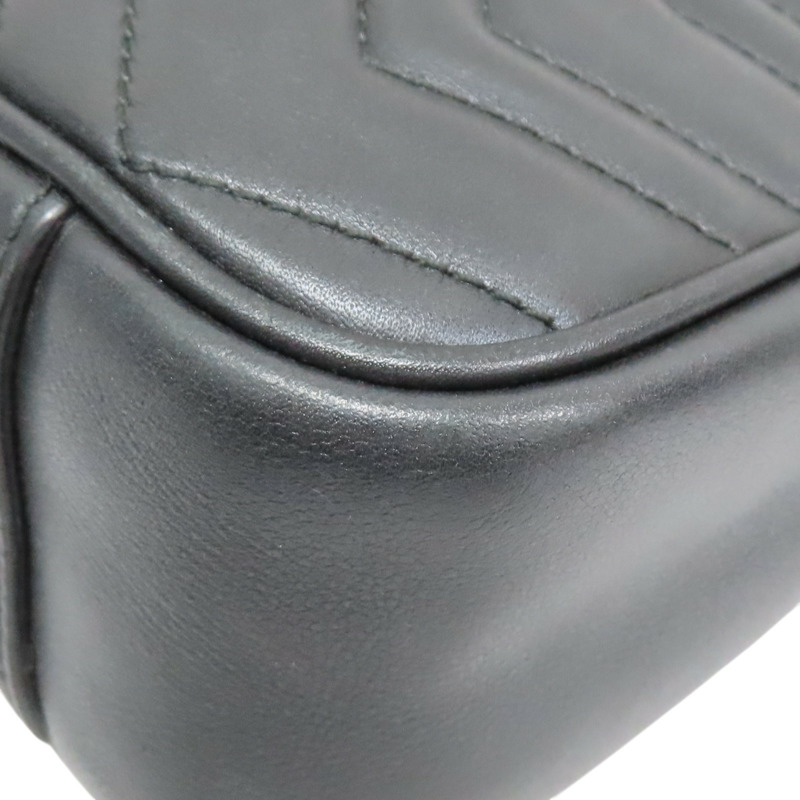 黑色 牛皮 GG Marmont 肩背包【GUCCI 古馳】 443496-9