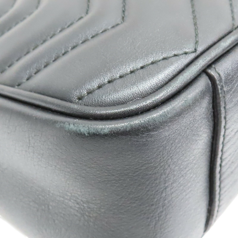 黑色 牛皮 GG Marmont 肩背包【GUCCI 古馳】 443496-10