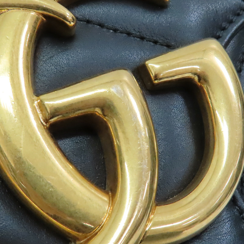 黑色 牛皮 GG Marmont 肩背包【GUCCI 古馳】 443496-11