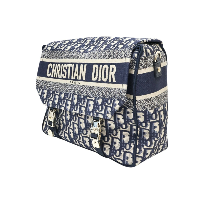 藍色 Oblique 刺繡 帆布 Diorcamp 肩背包 斜背包【Dior 迪奧】 M1240ORIW-2