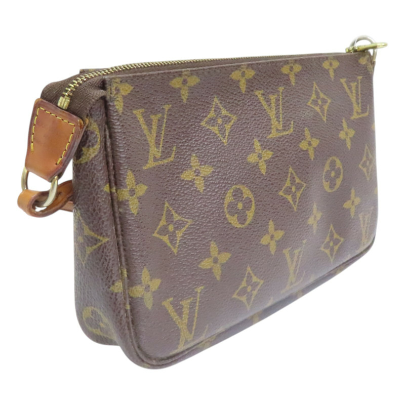棕色 原花 帆布 Pochette Accessoires 手提包【LOUIS VUITTON LV 路易威登】 M51980-1