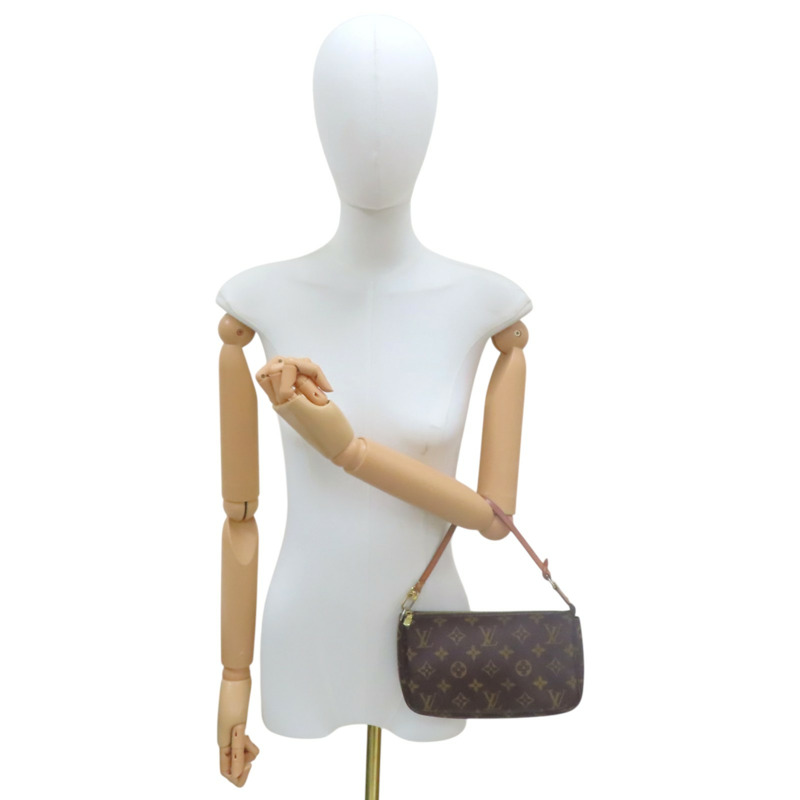 棕色 原花 帆布 Pochette Accessoires 手提包【LOUIS VUITTON LV 路易威登】 M51980-3