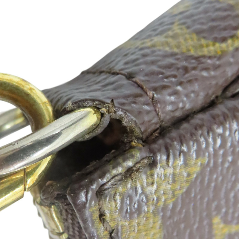 棕色 原花 帆布 Pochette Accessoires 手提包【LOUIS VUITTON LV 路易威登】 M51980-11