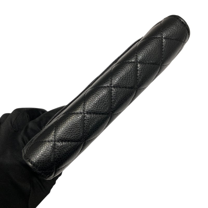 CHANEL 香奈兒 WOC翻蓋包 鍊帶肩背包 荔枝皮 黑色 金扣-5