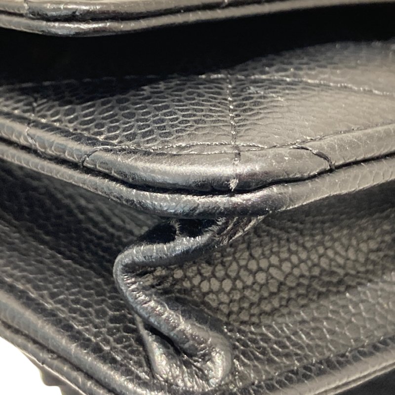 CHANEL 香奈兒 WOC翻蓋包 鍊帶肩背包 荔枝皮 黑色 金扣-7