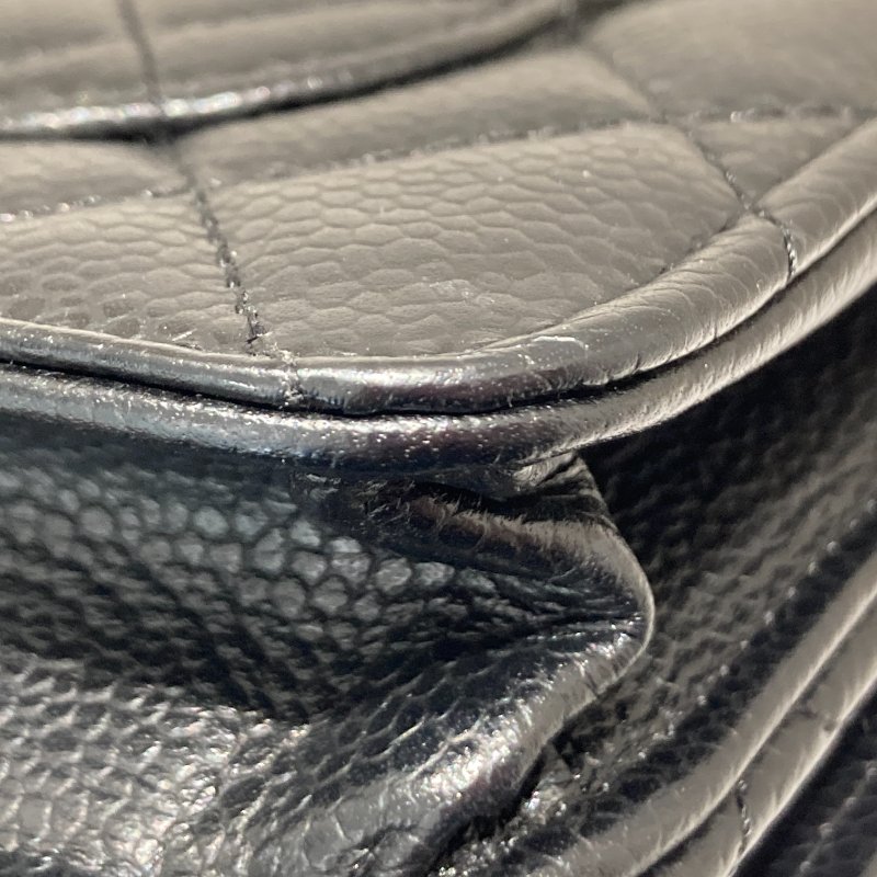 CHANEL 香奈兒 WOC翻蓋包 鍊帶肩背包 荔枝皮 黑色 金扣-8