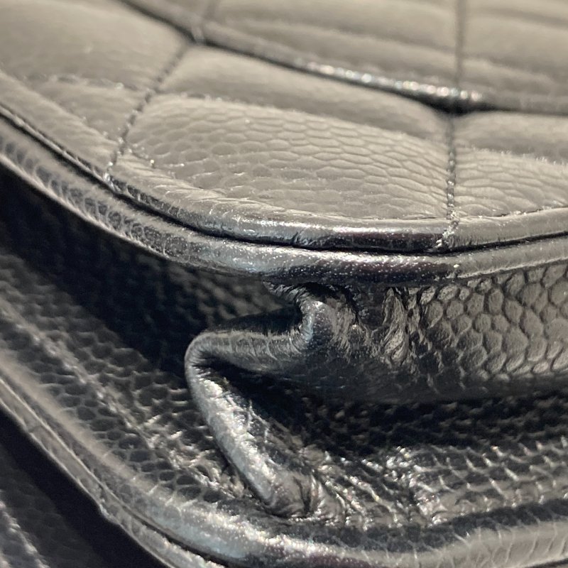 CHANEL 香奈兒 WOC翻蓋包 鍊帶肩背包 荔枝皮 黑色 金扣-9